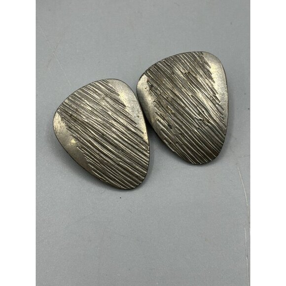 Vtg Jensen Denmark 986 Pewter Clip On Earrings Set Silver Tone - Picture 1 of 3